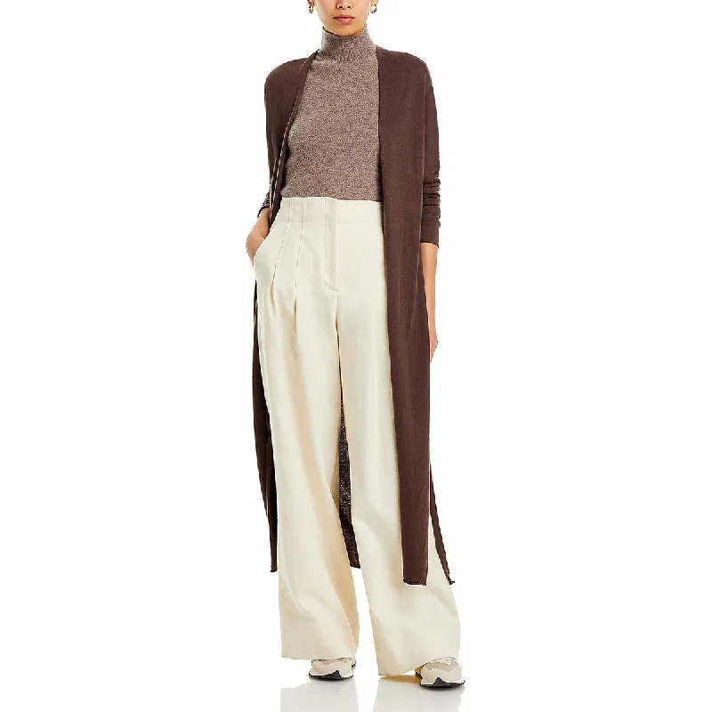 Niamh Womens Open Front Long Duster Sweater Jersey Fabric Tulle Fabric Batik Fabric