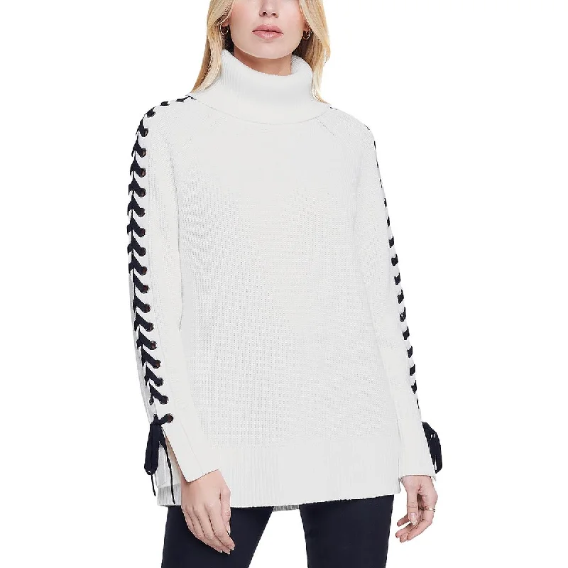 Nola Womens Ribbed Knit Long Sleeve Turtleneck Sweater Turtle Neck Boat Neck Asymmetrical Neck