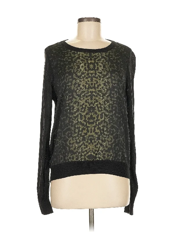 Pullover Sweater Solid Color Striped Floral Print