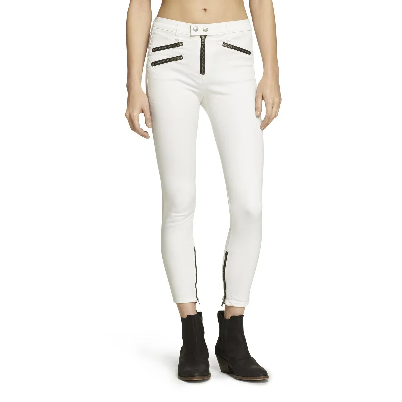rag & bone White High Rise Biker Jeans Stylish Cargo Style Jeans