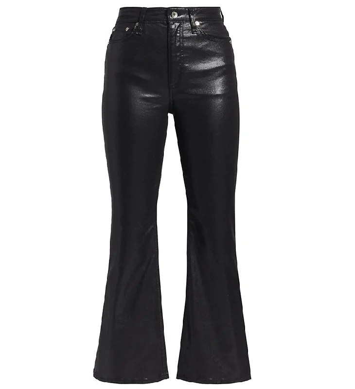 rag & bone Women Casey High Rise Ankle Flare Jeans Stretch Coated Denim Black Casual Distressed Skinny Jeans rag & bone Women Casey High Rise Ankle Flare Jeans Stretch Coated Denim Black Casual Distressed Skinny Jeans