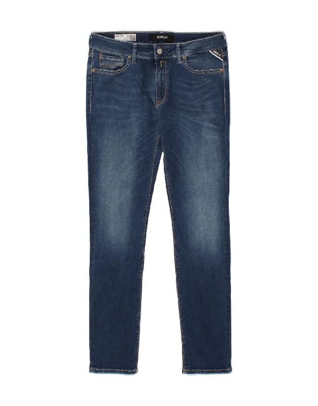 REPLAY Womens New Luz Skinny Jeans W32 L30 Blue Cotton Casual Loose Fit Jeans