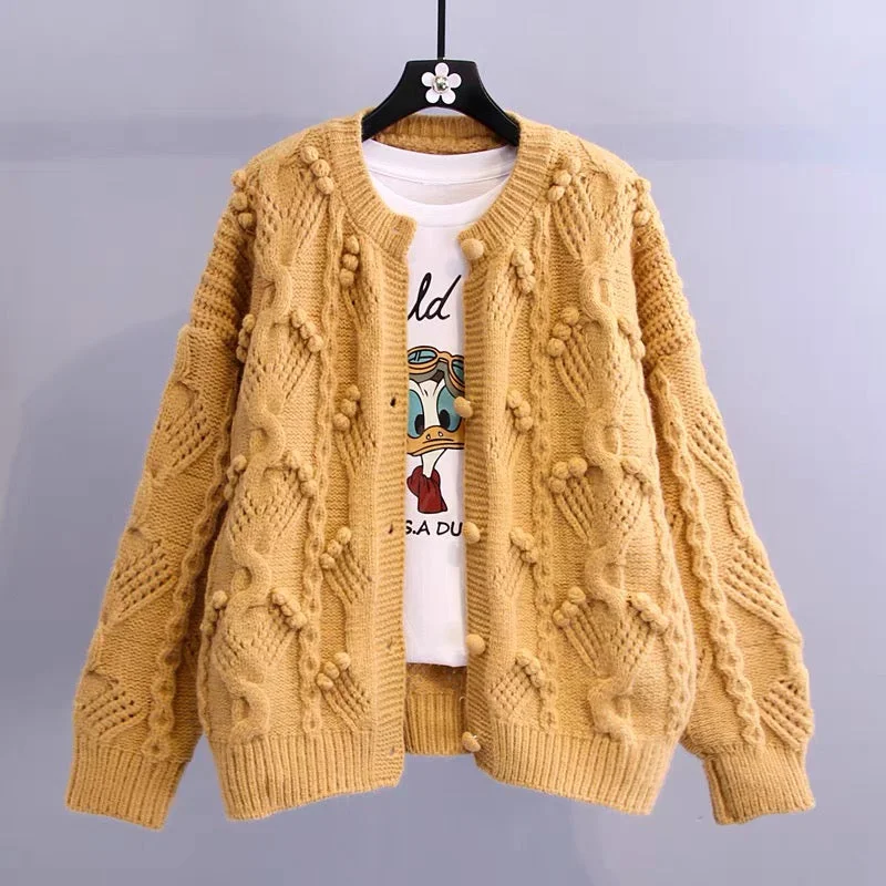 Retro knitted twist long sleeve sweater  014 Ribbed Striped Patterned