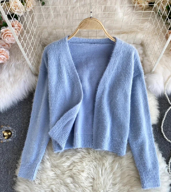 Sweater stylish two pieces sweater  055 Open Front Closed Front Wrap Front