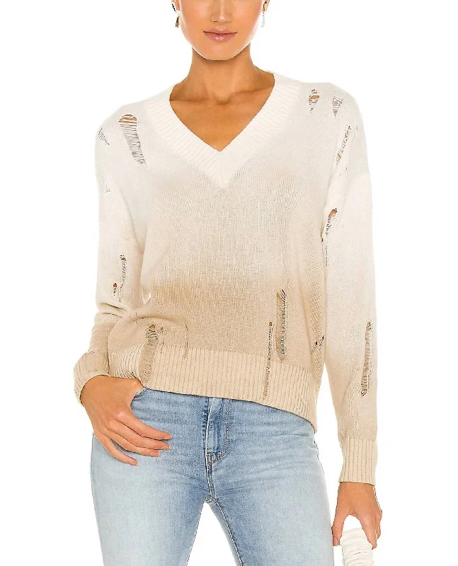 Sylvia Sweater In Sand Tailored Straight A-Line