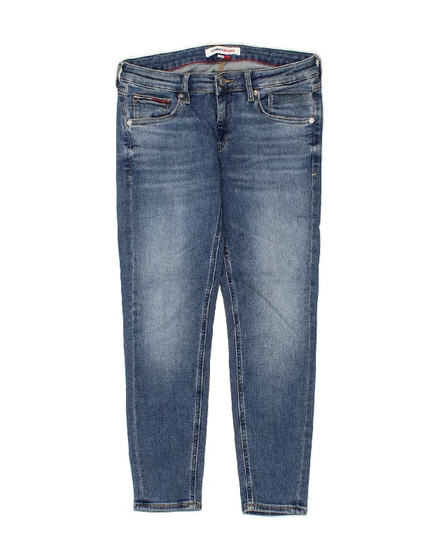 TOMMY HILFIGER Womens Crop Skinny Jeans W29 L25 Blue Classic Button Fly Jeans