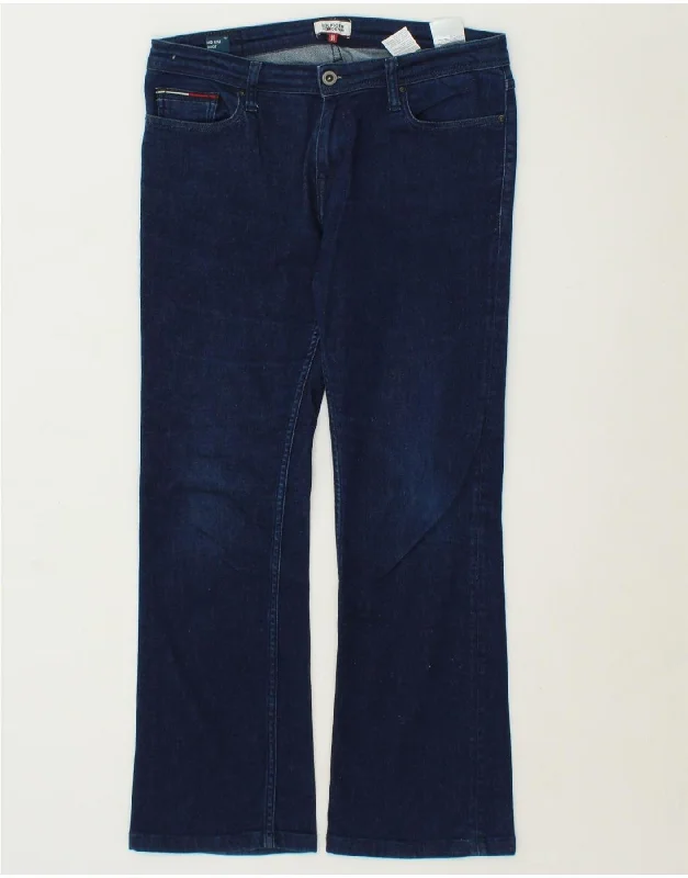 TOMMY HILFIGER Womens Mid Rise Bootcut Jeans W30 L28  Blue Cotton Chic Ripped Jeans