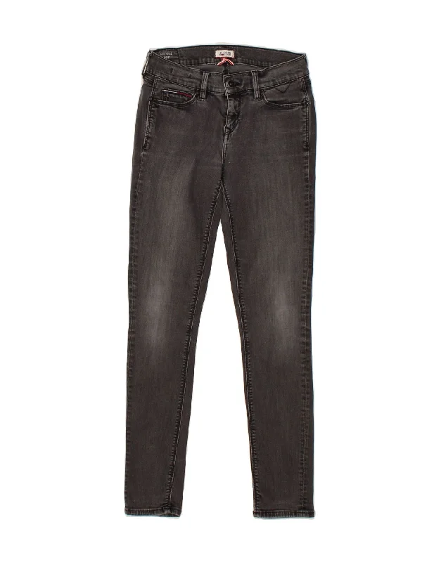 TOMMY HILFIGER Womens Mid Rise Skinny Jeans W26 L30 Grey Chic Rolled Cuff Denim Jeans TOMMY HILFIGER Womens Mid Rise Skinny Jeans W26 L30 Grey Chic Rolled Cuff Denim Jeans