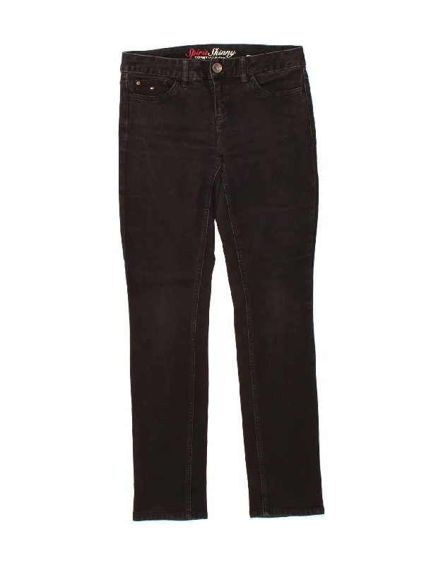 TOMMY HILFIGER Womens Skinny Jeans US 4 Small W27 L31 Black Cotton Fashionable Cropped Denim Jeans
