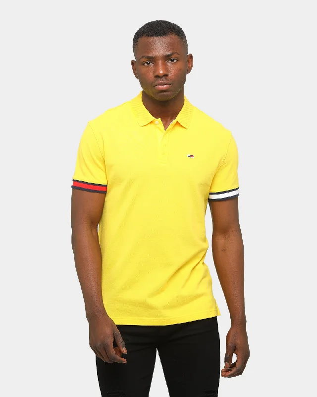 Tommy Jeans TJM Branded Sleeve Polo Star Fruit Yellow Trendy Layered Pocket Jeans