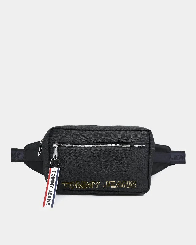 Tommy Jeans TJM Logo Tape Conv Crossbody Bag Black Chic Rip-Detail High-Waist Jeans