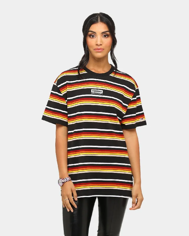 Tommy Jeans TJM Yarn Dye Stripe T-Shirt Smooth Black/Multi Cozy Relaxed Fit Denim Jeans Tommy Jeans TJM Yarn Dye Stripe T-Shirt Smooth Black/Multi Cozy Relaxed Fit Denim Jeans