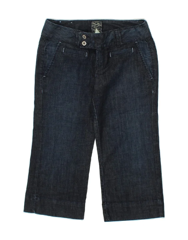 VINTAGE Womens Capri Jeans W29 L20  Navy Blue Cotton Fashionable Vintage Wash Jeans