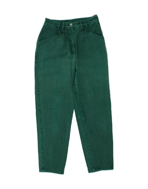 VINTAGE Womens High Waist Tapered Jeans UK 14 Large W28 L29 Green Elegant High-Waisted Flared Jeans VINTAGE Womens High Waist Tapered Jeans UK 14 Large W28 L29 Green Elegant High-Waisted Flared Jeans