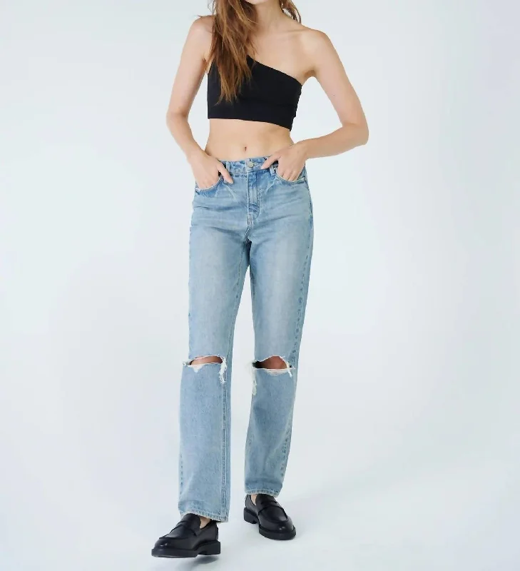 Willa Super High Rise Mom Fit Straight Leg Jean In Rogue Elegant Tapered Leg Denim