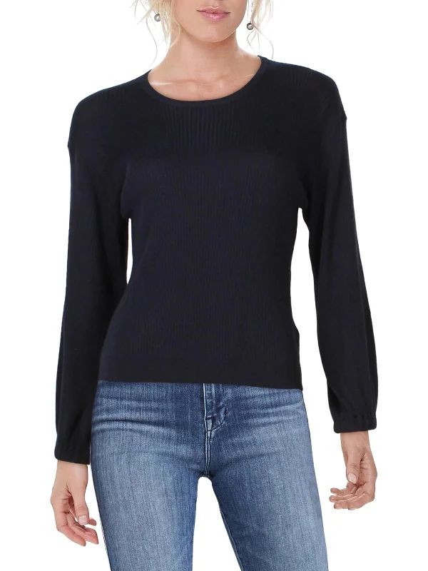 Womens Bishop Sleeve Crewneck Sweater Casual Formal Business