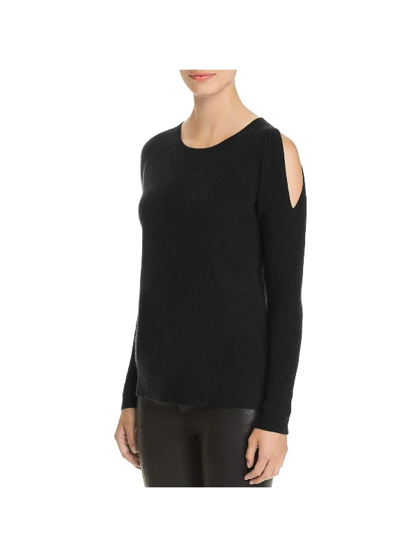 Womens Cashmere Cold Shoulder Sweater Satin Fabric Silk Fabric Chiffon Fabric