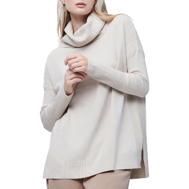 Womens Cowl Neck Ribbed Pullover Sweater Jersey Fabric Tulle Fabric Batik Fabric