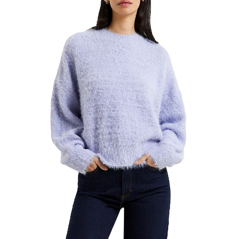 Womens Cozy Crewneck Pullover Sweater Stretchy Elastic Breathable