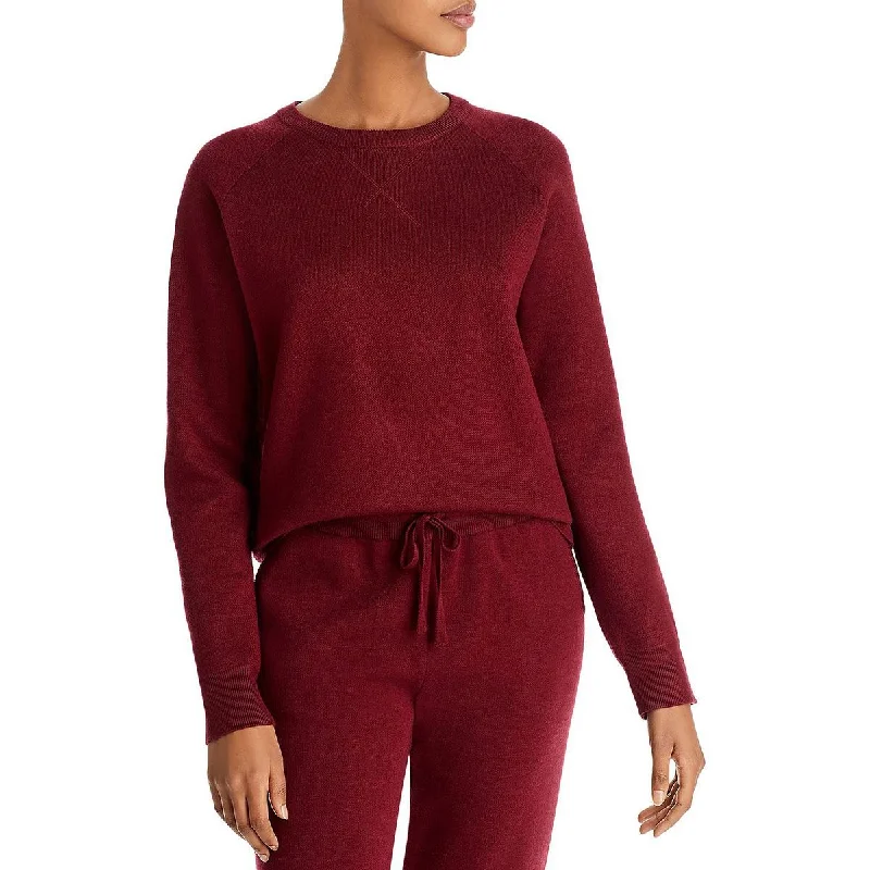 Womens Crewneck Comfy Pullover Sweater Lace Blend Ribbed Blend Corduroy Blend