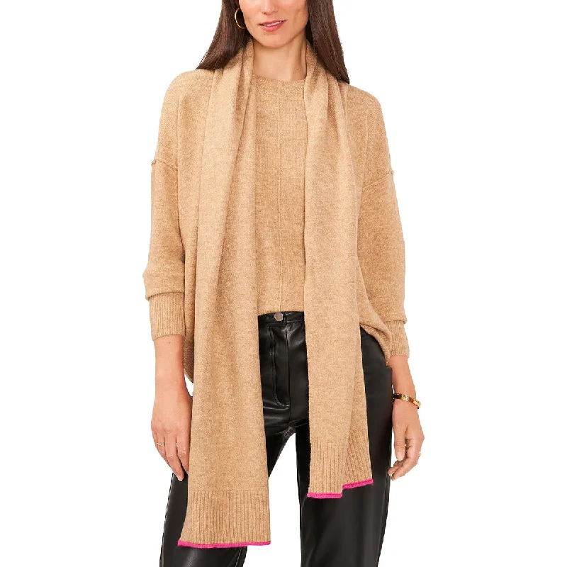 Womens Crewneck Heathered Pullover Sweater Glossy Satin Silk