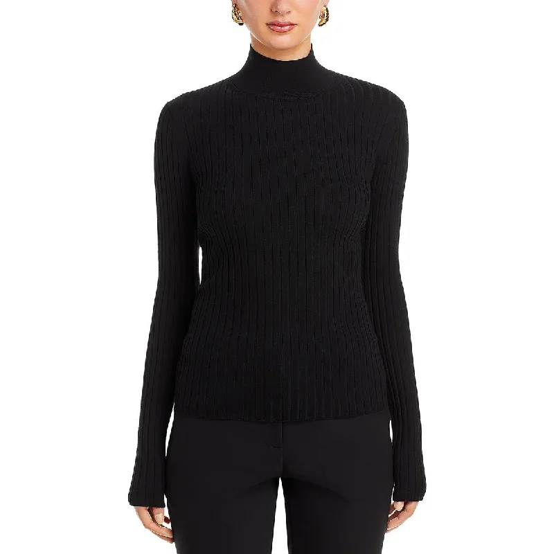Womens Long Sleeve knit Mock Turtleneck Sweater Machine Wash Dry Clean Hand Wash
