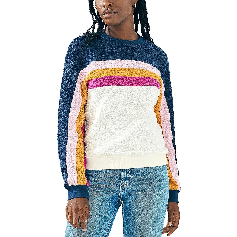 Womens Organic Cotton Striped Pullover Sweater Oversized Loose Flowy