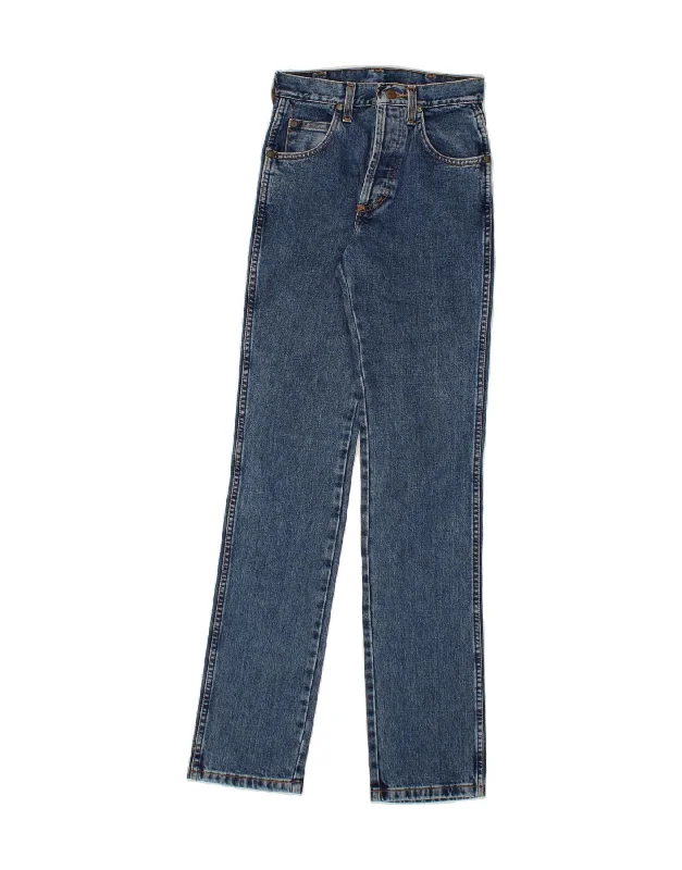 WRANGLER Womens High Waist Jeans W25 L34 Blue Cotton Comfortable Full-Length Denim Jeans WRANGLER Womens High Waist Jeans W25 L34 Blue Cotton Comfortable Full-Length Denim Jeans