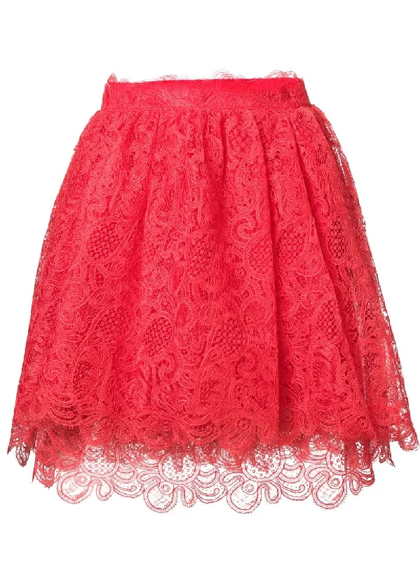 lace flared skirt denim skirt casual