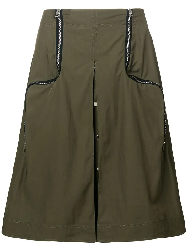 safari two-way zipper skirt denim skirt trendy