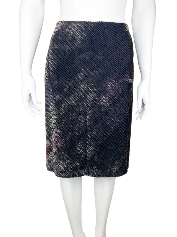 Anna Sui, Women's Bias Ribbed Velvet Skirt, Multi, Size 6