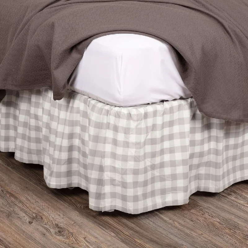 Annie Buffalo Grey Check Bed Skirts VHC Brands breathable skirt fabric