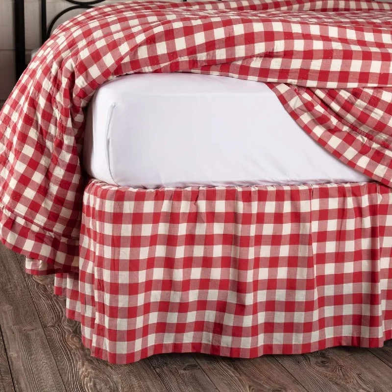 Annie Buffalo Red Check Bed Skirts VHC Brands lace skirt intricate