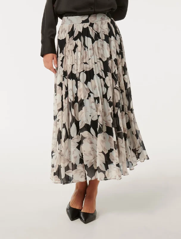 Aurora Pleated Skirt wool skirt breathable