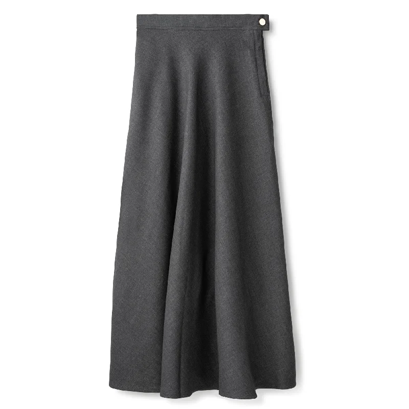 Basic Circle Skirt In: Medium Grey zip skirt side