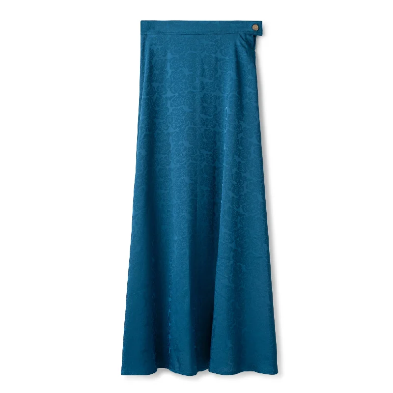 Basic Circle Skirt In: Blue Floral Tone patchwork skirt art