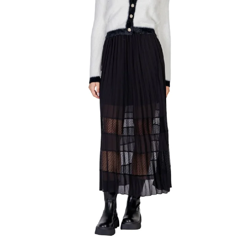 Morgan De Toi Black Polyester Skirt linen skirt breathable