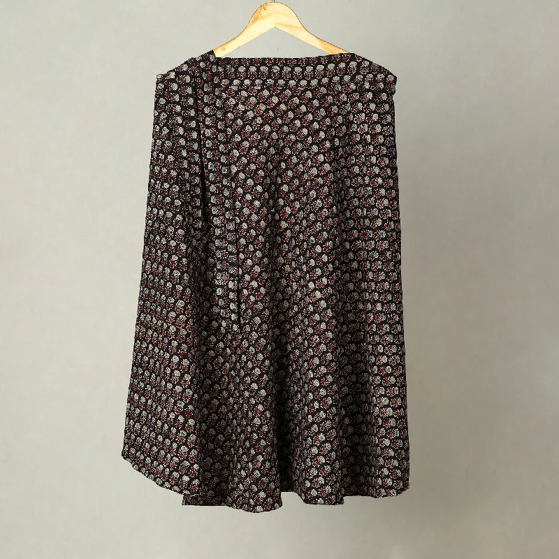 Black - Block Print Cotton Wrap Around Ajrakh Skirt 24 denim skirt classic