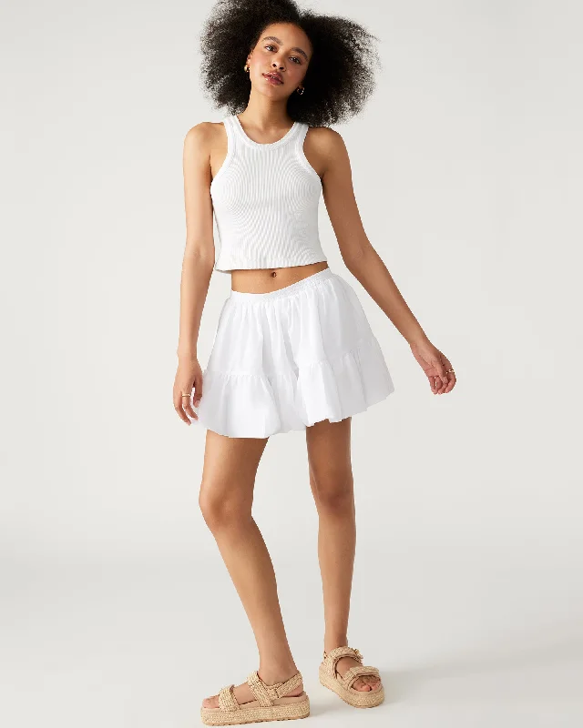 AISHA SKIRT WHITE leather skirt sleek
