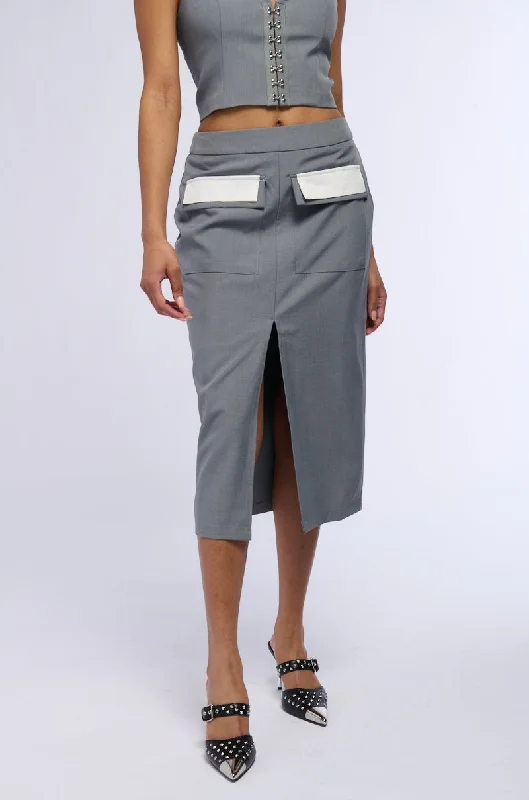 HALSEY MIDI PENCIL SKIRT wool skirt warm