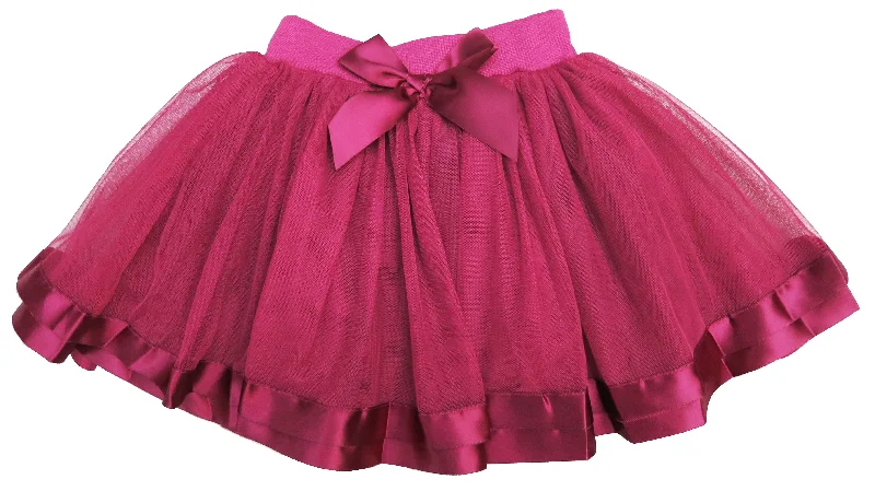 Burgundy Ribbon Trim  Tutu Skirt lace skirt intricate