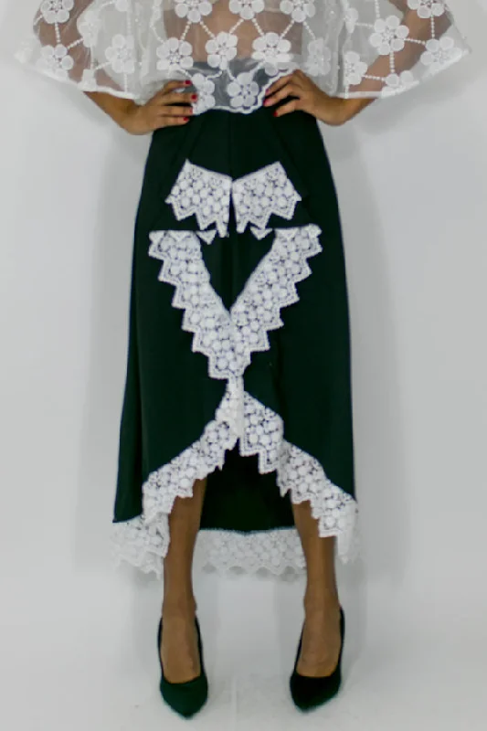 C1912 SKIRT flowy skirt hem