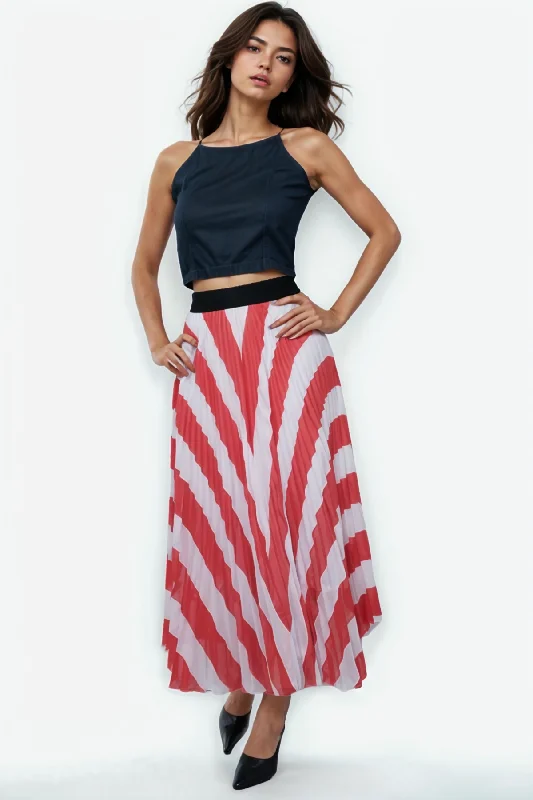 C1938 SKIRT (RED, GRN) chiffon skirt flowing