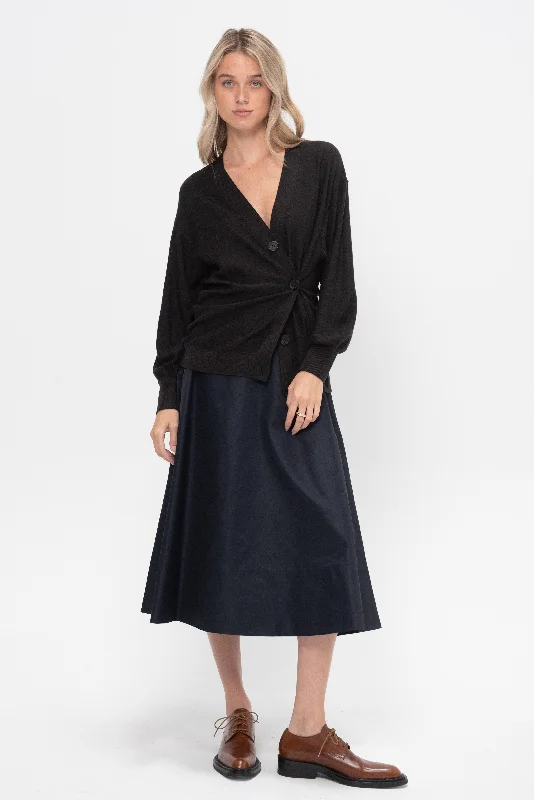 Eco Nylon Circle Skirt, Navy leather skirt durable