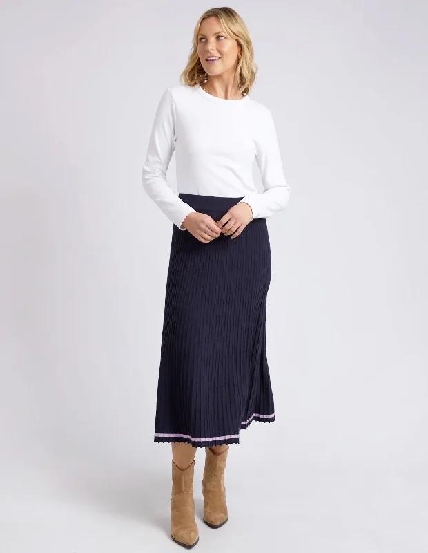 Elm Tammy Knit Skirt velvet skirt glossy