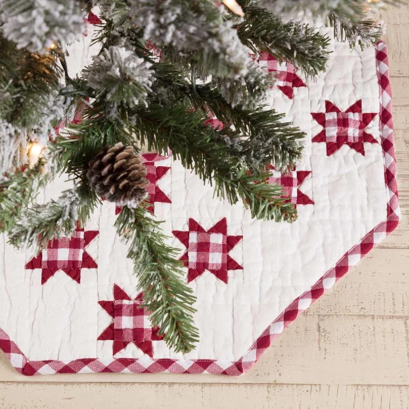 Emmie Red Patchwork Mini Christmas Tree Skirt 21 VHC Brands chiffon skirt floaty