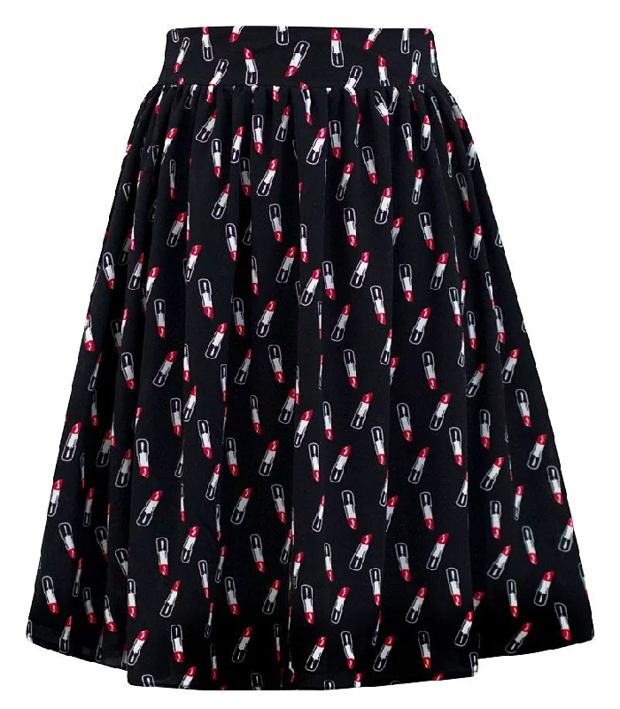 Glamour Girl Lipstick Print Skirt