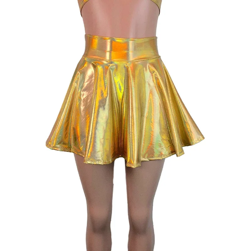 Skater Skirt - Gold Opal Holographic lace skirt feminine