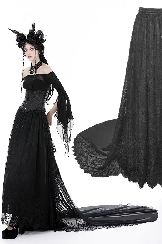 Gothic court frilly tail length skirt KW311 pencil skirt chic