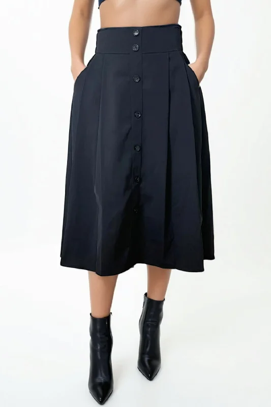 H5801 BOTTON FRONT MIDI SKIRT